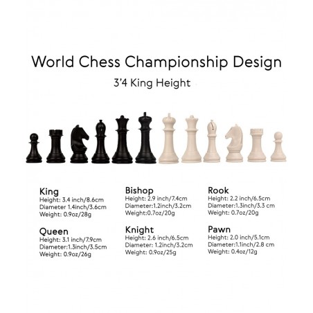 Championship Set Full Official Tournament Extra Queens Unique Sets for Kids and Adults Board Game Weighted Pieces (Extra Quee...