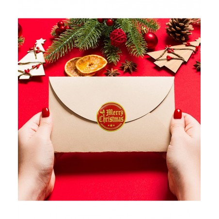 2000 PCS Christmas Stickers Roll 1 Inch Merry Xmas Sticker Removable Waterproof Round Happy Holiday Labels for Envelope Seals...