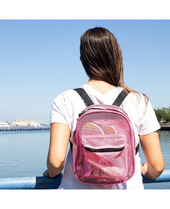 Mini Mesh Backpack for Women Girls for School Beach Toys Pool Swimming Gear Mini Transparent Backpacks $16.10 Sandboxes & Bea...
