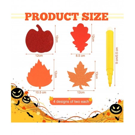 344 Pcs Fall Maple Leaf Stickers Foam Pumpkin Craft Kit Art Crafts Set DIY Thanksgiving Decorations for Kids Boys Girls Hallo...