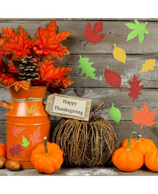 344 Pcs Fall Maple Leaf Stickers Foam Pumpkin Craft Kit Art Crafts Set DIY Thanksgiving Decorations for Kids Boys Girls Hallo...