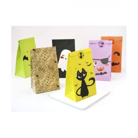 30 Pcs Halloween Treat Bags with Stickers 6 Styles Halloween Candy Bags for Reusable Trick or Treat Halloween Party Favor Bag...
