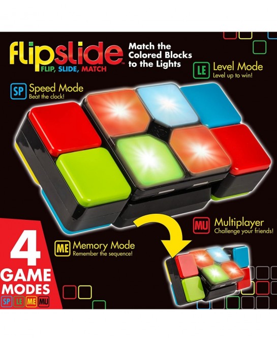 Flipslide Game Electronic Handheld Game | Flip Slide and Match the Colors to Beat the Clock - 4 Game Modes - Multiplayer Fun ...