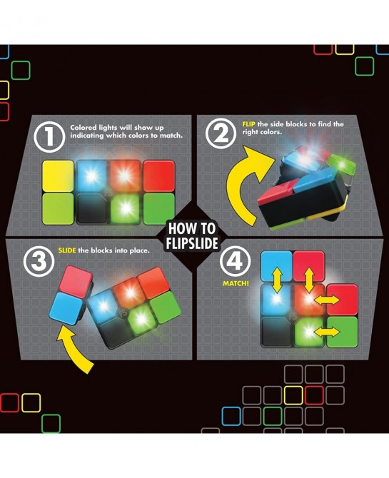 Flipslide Game Electronic Handheld Game | Flip Slide and Match the Colors to Beat the Clock - 4 Game Modes - Multiplayer Fun ...