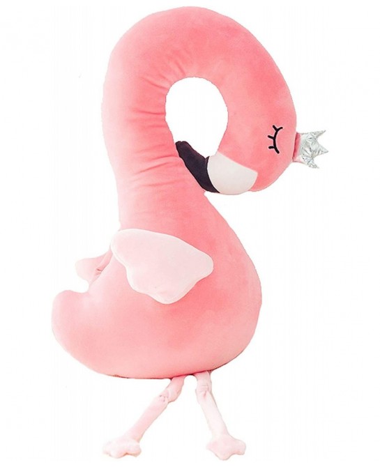 Multi Flamingo Soft Plush U-Shaped Throw Pillow Hand Warmer Plush Toy Doll $42.08 Kids' Plush Toy Pillows