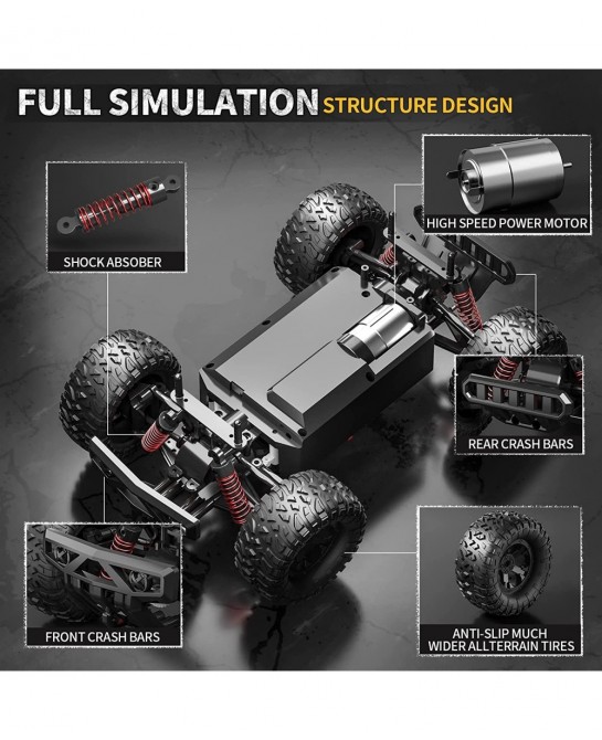 RC Cars -1:16 Scale Remote Control Car for Adults Kids 4WD High Speed 40 Km/h All Terrains Electric Vehicle Off Road RC Car M...