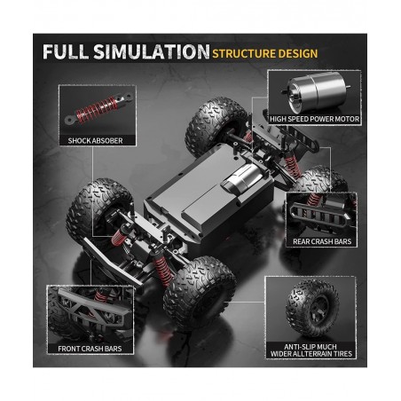 RC Cars -1:16 Scale Remote Control Car for Adults Kids 4WD High Speed 40 Km/h All Terrains Electric Vehicle Off Road RC Car M...
