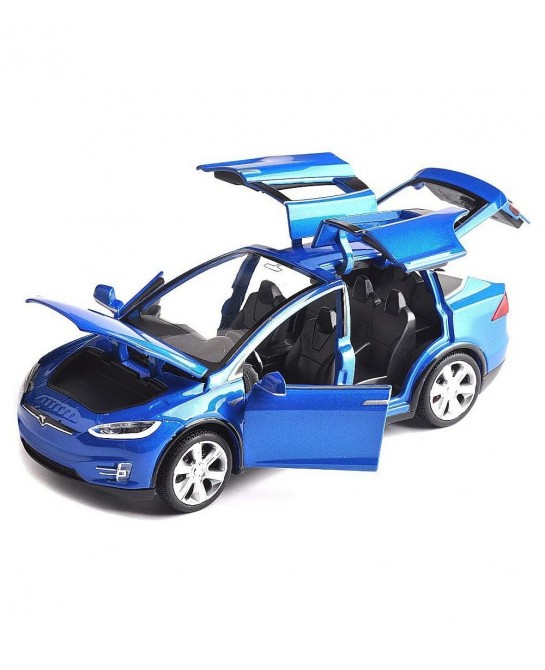Car Model X 1:32 Scale Alloy diecast Pull Back Electronic Toys with Lights and Music Mini Vehicles Toys for Kids Gift (Blue) ...