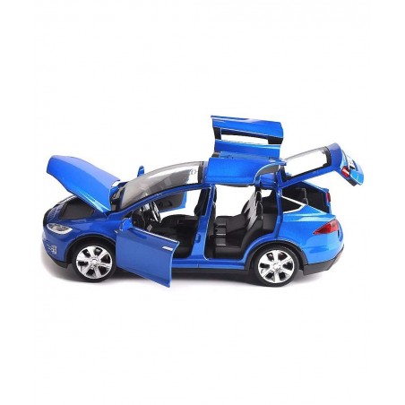 Car Model X 1:32 Scale Alloy diecast Pull Back Electronic Toys with Lights and Music Mini Vehicles Toys for Kids Gift (Blue) ...