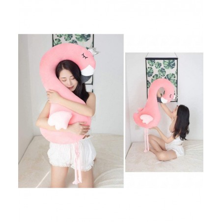 Multi Flamingo Soft Plush U-Shaped Throw Pillow Hand Warmer Plush Toy Doll $42.08 Kids' Plush Toy Pillows