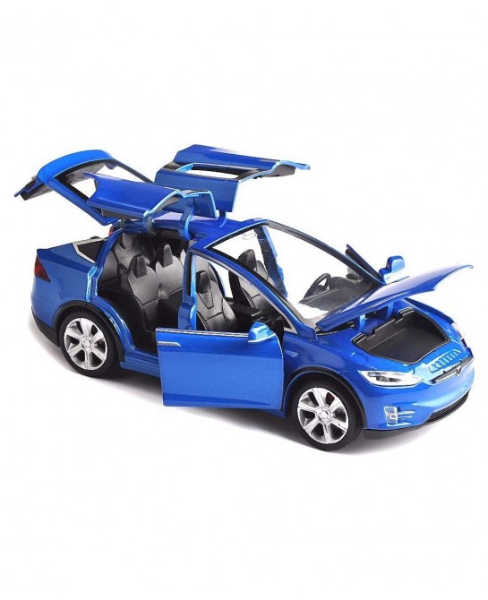 Car Model X 1:32 Scale Alloy diecast Pull Back Electronic Toys with Lights and Music Mini Vehicles Toys for Kids Gift (Blue) ...
