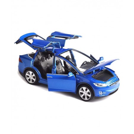 Car Model X 1:32 Scale Alloy diecast Pull Back Electronic Toys with Lights and Music Mini Vehicles Toys for Kids Gift (Blue) ...