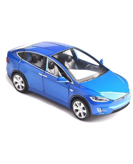 Car Model X 1:32 Scale Alloy diecast Pull Back Electronic Toys with Lights and Music Mini Vehicles Toys for Kids Gift (Blue) ...
