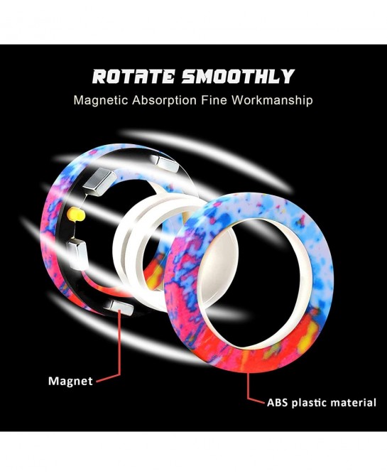 9Pcs Magnetic Ring Fidget Toys Fidget Toy Pack Stress Relief Magnetic Rings ADHD Anxiety Relief Decompression Finger Magnetic...