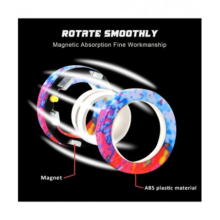 9Pcs Magnetic Ring Fidget Toys Fidget Toy Pack Stress Relief Magnetic Rings ADHD Anxiety Relief Decompression Finger Magnetic...