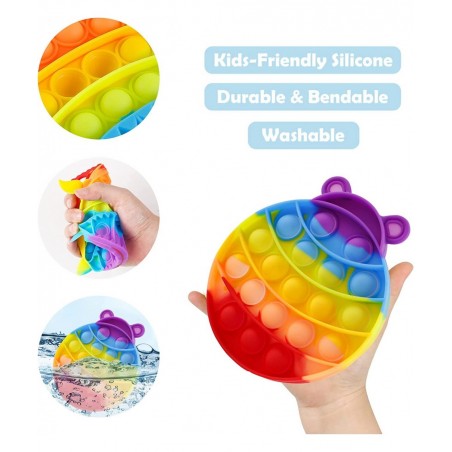 Pop Bubble Fidget Toy Gift for Kids Push 5 Pack Anxiety Sensory Set Rainbow Horse Bear Home School Office for Boys $14.82 Fid...