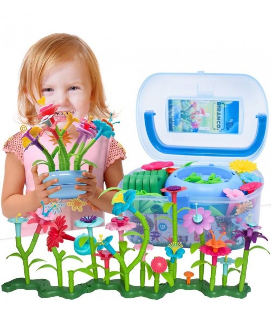 Flower Garden Building Set - Grow up! Fun Stacking Toys for Toddlers and Kids Age 3-6 Year Olds Educational Activity for Pres...