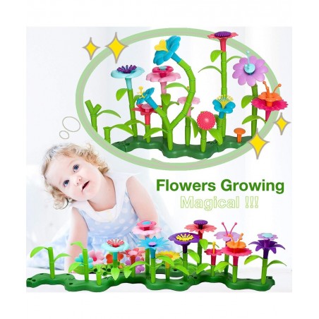 Flower Garden Building Set - Grow up! Fun Stacking Toys for Toddlers and Kids Age 3-6 Year Olds Educational Activity for Pres...