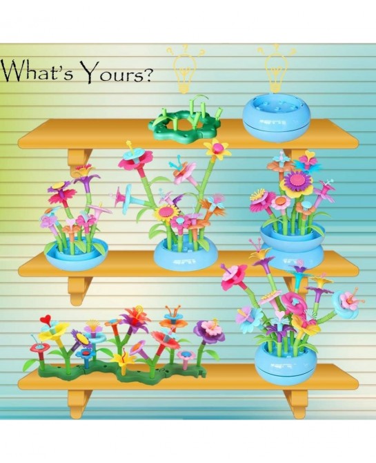 Flower Garden Building Set - Grow up! Fun Stacking Toys for Toddlers and Kids Age 3-6 Year Olds Educational Activity for Pres...