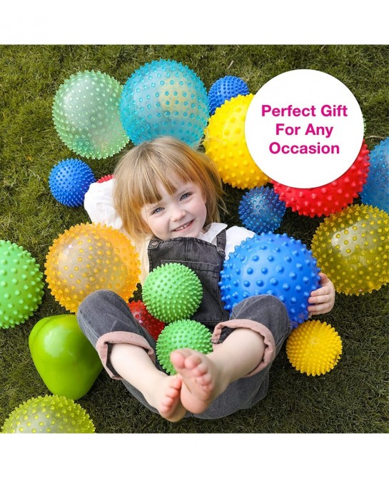 Sensory Balls for Baby - Assorted Baby Balls That Help Enhance Gross Motor Skills for Kids Aged 6 Months and Up - Set of 9 Vi...