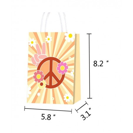 16PCS Two Groovy Retro Hippie Boho Girl Party Favor Bags Party Gift Goody Treat Candy Bags for Baby Two Year Old Favors Decor...