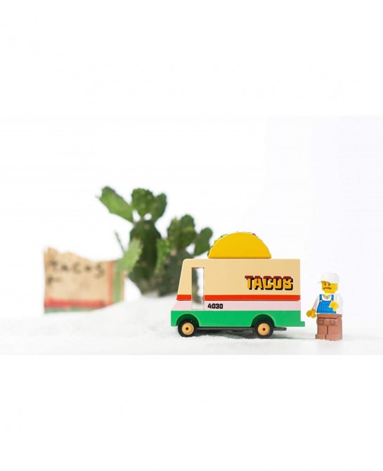 Wooden Cars and Vintage Toys for Kids - CANDYCAR® Food Truck and Stand Collection - Taco Van $38.12 Kids' Play Cars & Race Cars