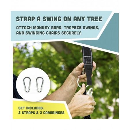 Two Nylon Tree Swing Hanger Straps - 15ft Each $44.44 Play Sets & Playground Equipment