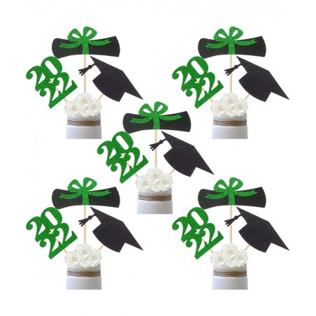 Glitter 2022 Graduation Party Centerpiece Sticks Green- Table Toppers for 2022 Graduation Party Decoration Party Supplies Set...