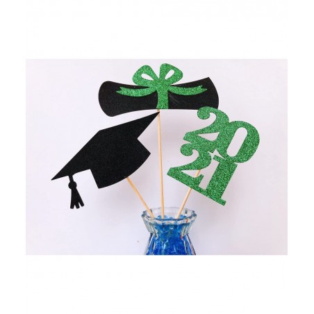 Glitter 2022 Graduation Party Centerpiece Sticks Green- Table Toppers for 2022 Graduation Party Decoration Party Supplies Set...