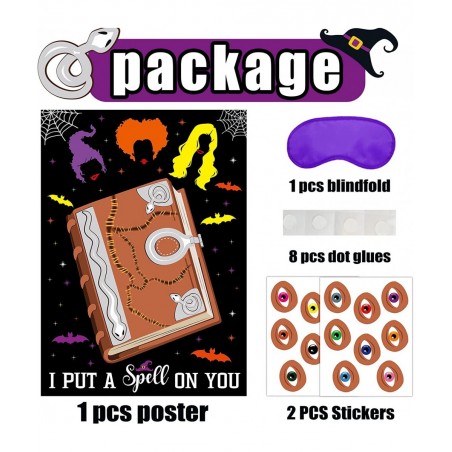 Halloween Games for Kids Party Hocus Pocus Pin The Eye on The Spell Book Halloween Party Games for Kids Adults Halloween Hocu...