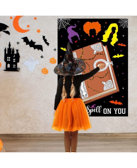 Halloween Games for Kids Party Hocus Pocus Pin The Eye on The Spell Book Halloween Party Games for Kids Adults Halloween Hocu...
