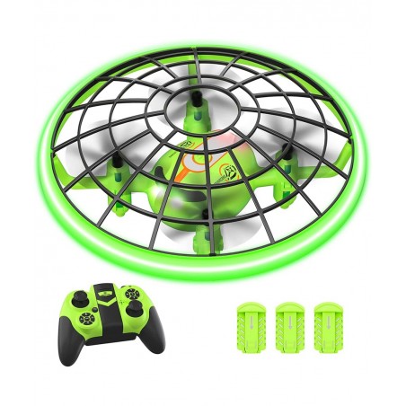 Drone Toys for Kids Cool Gifts for Boys and Girls Mini Drone with Green LED Light RC Drone with 3D Flips Headless Mode Altitu...