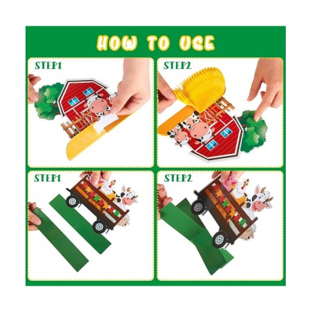 12 Pcs Tractor Farm Party Decorations Tractor Honeycomb Table Centerpiece Tractor Birthday Party Supplies Animal Farmer Table...