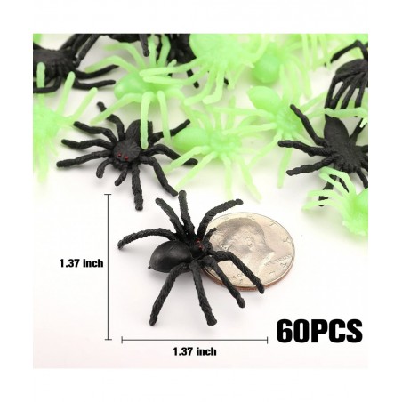 Laivomda 60 Pcs Plastic Spiders for Halloween Decorations & Party Decors Realistic Spiders Bulk Fake Spiders Halloween Prank ...