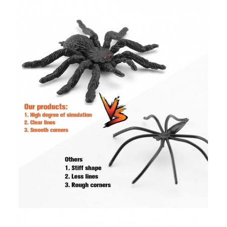 Laivomda 60 Pcs Plastic Spiders for Halloween Decorations & Party Decors Realistic Spiders Bulk Fake Spiders Halloween Prank ...
