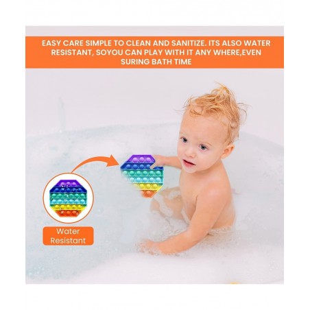 (2 Pack) Pop It Fidget Toys Poppet Figit Special Autism Bubble Silicone Sensory Toys Depression Stress Relief Stocking Stuffe...
