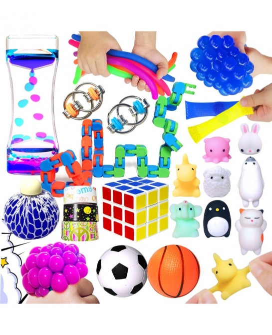 Bundle Sensory Fidget Toys Set [ 36 PCS ] Stress Relief and Anti-Anxiety Fidget Toy Pack for Kids and Adults Liquid Motion Ti...