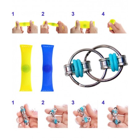 Bundle Sensory Fidget Toys Set [ 36 PCS ] Stress Relief and Anti-Anxiety Fidget Toy Pack for Kids and Adults Liquid Motion Ti...