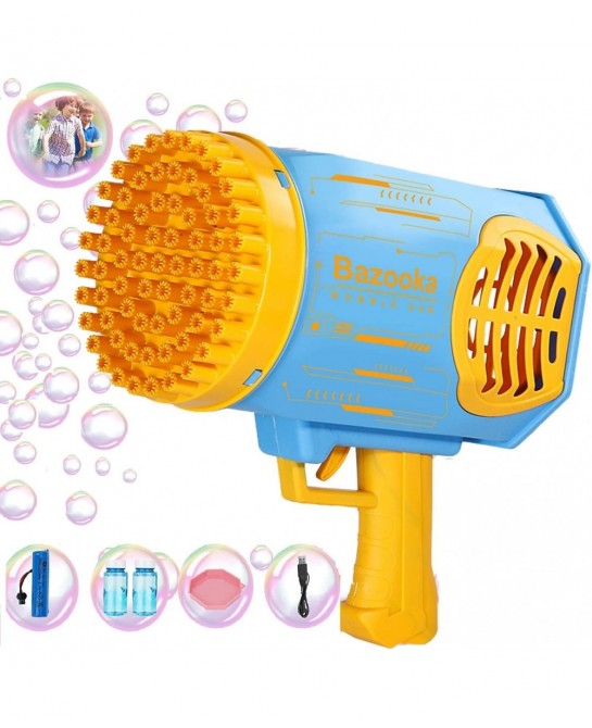 69 Hole Bazooka Bubble Gun Blaster with Colorful Lights Battery Charger Automatic Bubble Maker Machine for Wedding Party Favo...