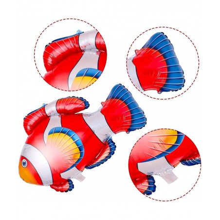 10 Pieces Ocean Animals Foil Balloons Large Ocean Animals Balloons Cartoon Fish Balloons Foil Balloons for Boys and Girls Bir...