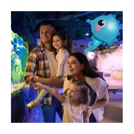 10 Pieces Ocean Animals Foil Balloons Large Ocean Animals Balloons Cartoon Fish Balloons Foil Balloons for Boys and Girls Bir...