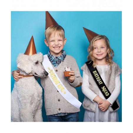 Birthday King and Birthday Squad Sashes Kit 10 PCS White and Black Fun Birthday Sashes for Men Funny Birthday Gifts Favors Pa...