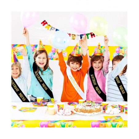 Birthday King and Birthday Squad Sashes Kit 10 PCS White and Black Fun Birthday Sashes for Men Funny Birthday Gifts Favors Pa...