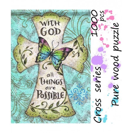 Wooden Adult Jigsaw 1000 Piece Christian Cross Very Challenging Adult and Teen Casual Jigsaw Puzzle Large Size Puzzle(1A36) $...