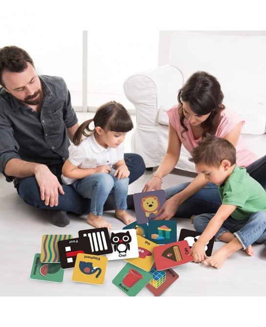 Black and White High Contrast Baby Toys Infant Tummy Time Newborn Toys Can Be Bitten and Tear Not Rotten Paper 64PCS 128Page ...