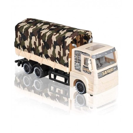 Push and Go Transportation Safari Truck - Unique Animal Figurines Storage - Durable Plastic Truck with Fabric Cover - Best Bi...