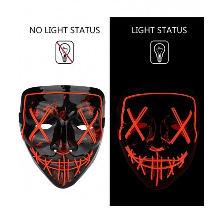 Halloween Mask LED Light up Mask Red Bundle with Purple for Festival Cosplay Halloween Costume Masquerade Parties $44.95 Kids...