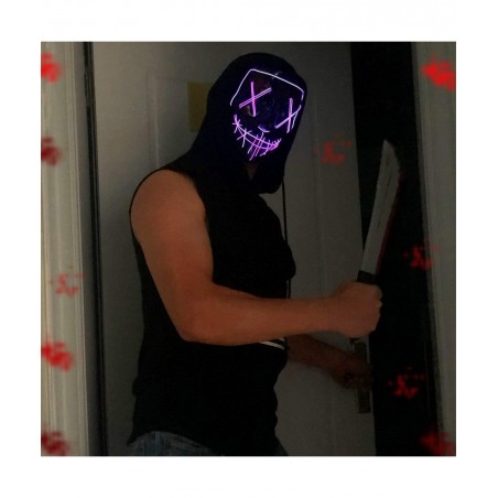 Halloween Mask LED Light up Mask Red Bundle with Purple for Festival Cosplay Halloween Costume Masquerade Parties $44.95 Kids...