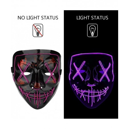 Halloween Mask LED Light up Mask Red Bundle with Purple for Festival Cosplay Halloween Costume Masquerade Parties $44.95 Kids...