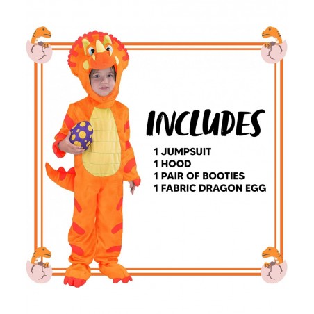 Orange Child Dinosaur Triceratops Costume for Kids Toddler Halloween Trick or Treating -S $50.18 Kids' Costumes